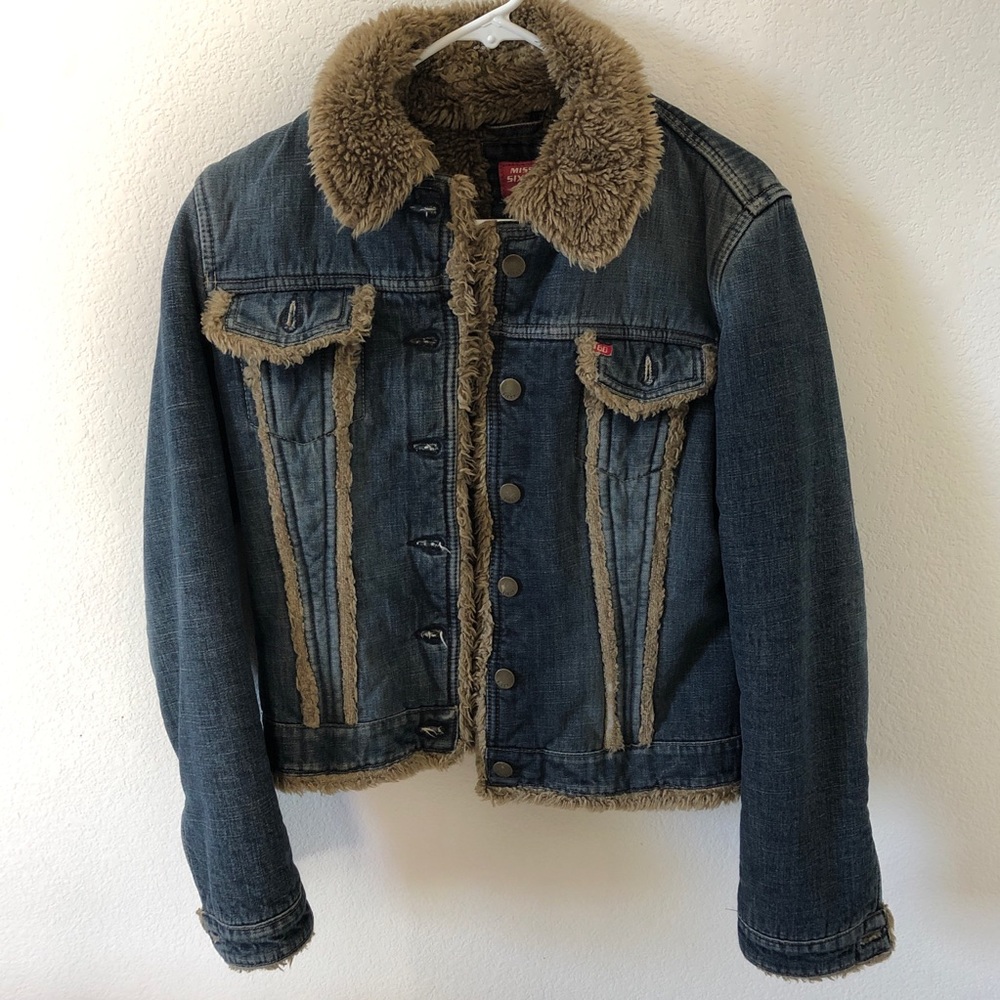 Miss Sixty fur jean jacket M